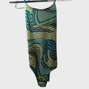 Nike Swimsuit / Yellow/Aquamarine/Navy Blue Color XL 156-166 CM 13-15 YRS Size